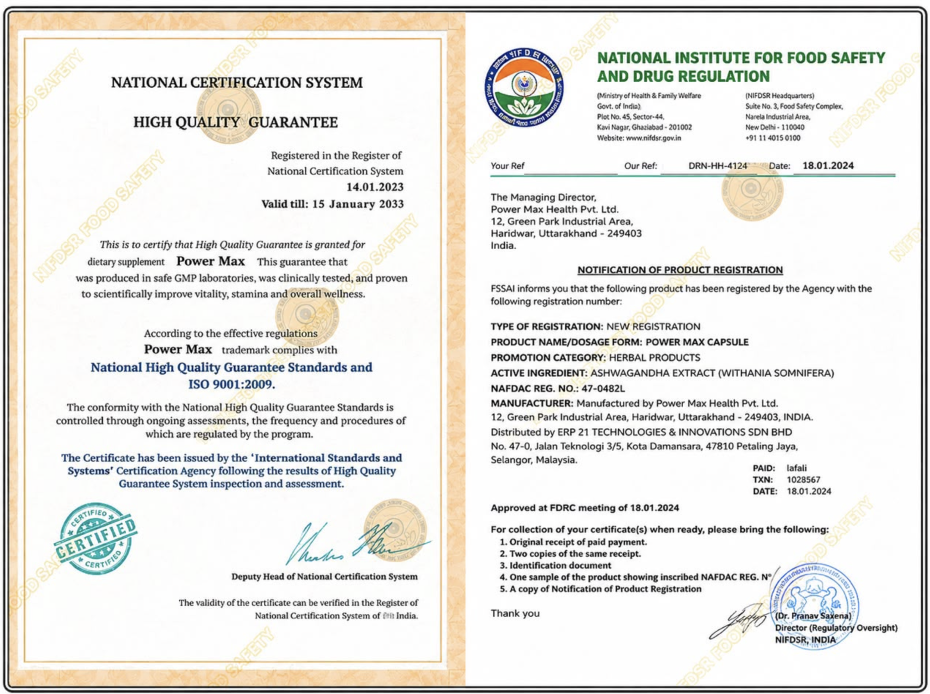 GMP | WHO-GMP | ISO 9001 | FSSAI certified